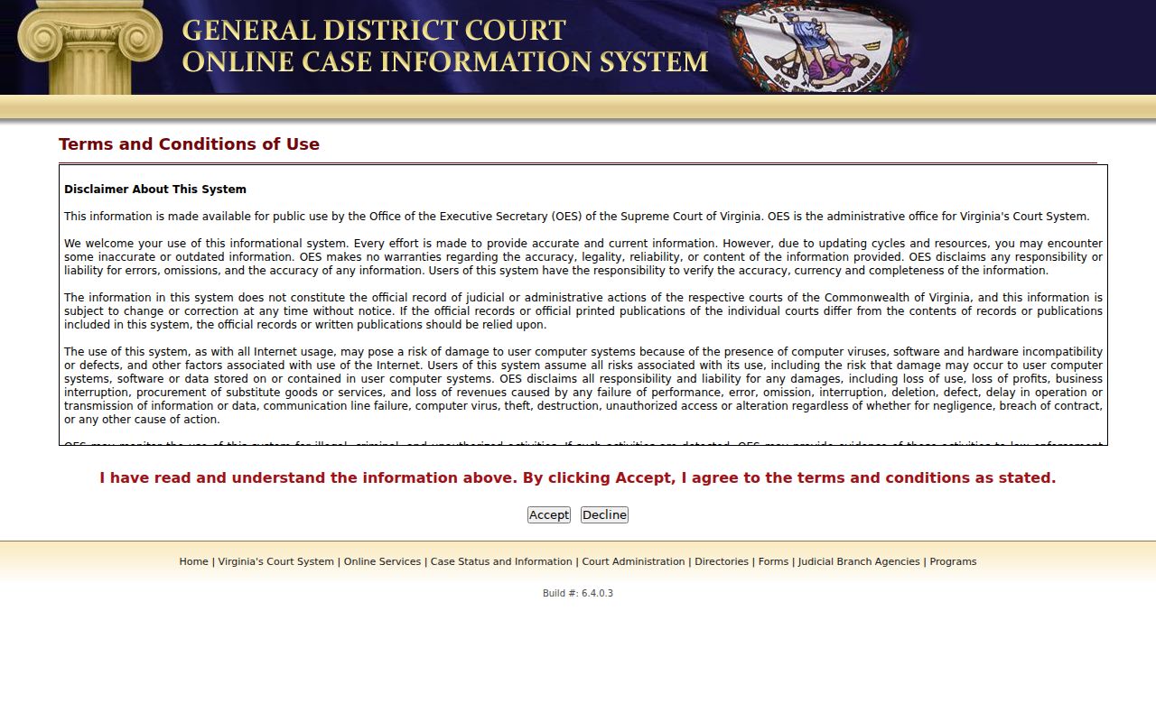 Bath County criminal court cases General District search fields