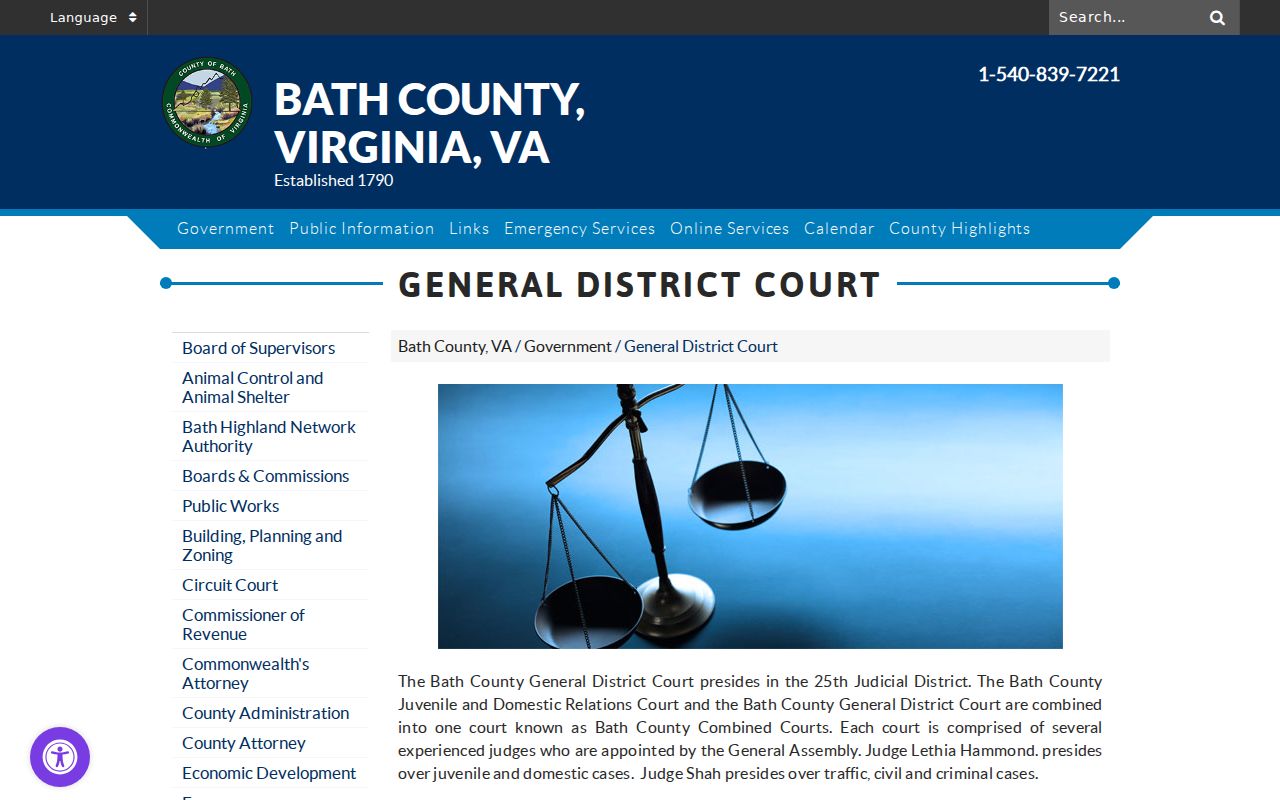 Bath County criminal court cases General District Court information