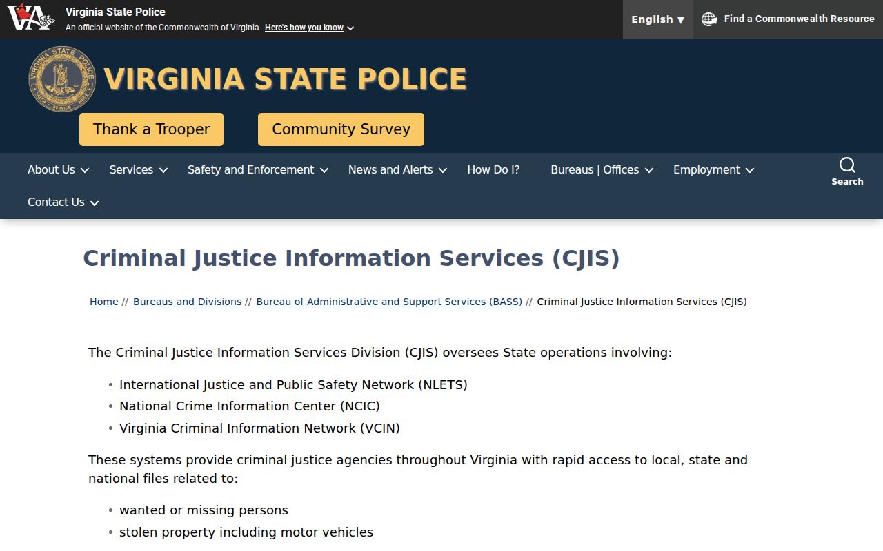 Virginia CCRE office for Bath County criminal records