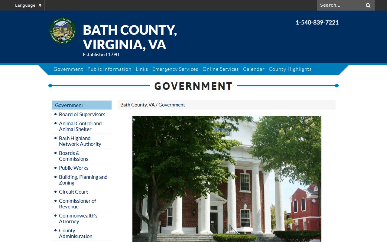 Bath County courthouse for criminal record sealing filings