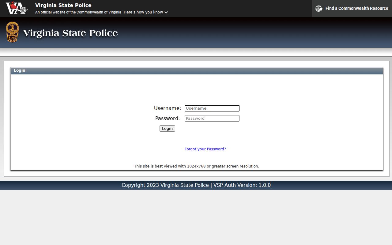 Bath County criminal history SP-167 request generator